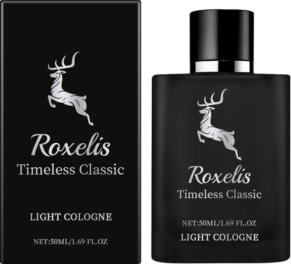 Roxelis Timeless Classic Light Cologne for Men in Black Bottle with Fresh Scent Cologne for Men