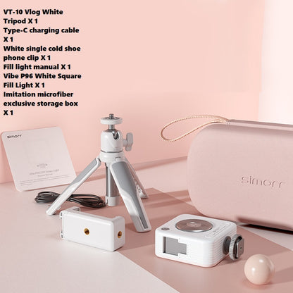 Portable desktop extension mobile phone tripod for vlogging with white fill light and storage box by Sheila Merchandise