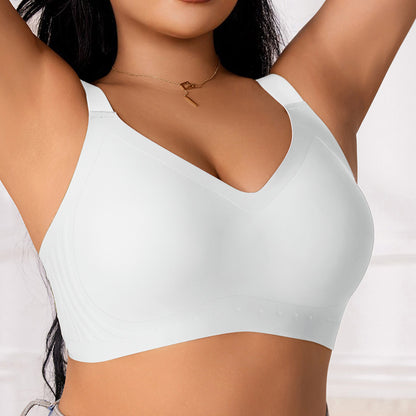 Sheila Merchandise women's seamless sports bra in white with a smooth, supportive design